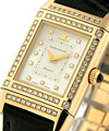 Lady's Reverso with Diamond Case  Rose Gold with Pave Flip Side