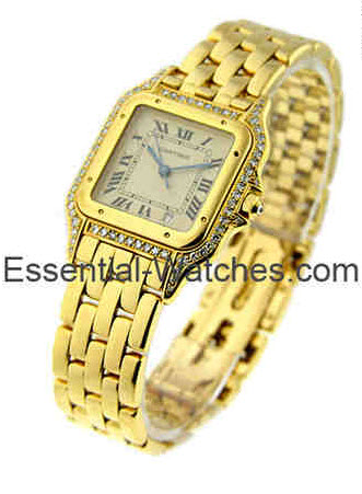 Cartier Yellow Gold PANTHER Mid Size with Diamond Case 