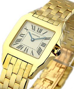 Santos Demoiselle in Yellow Gold - Large Size on Yellow Gold Bracelet with Ivory Dial