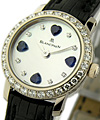 Lady's Leman Ultra Slim  White Gold on Strap (Mini Size) with Diamond Case & Dial