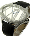 Montres Dame Cat Eye Buckle with 2 Row Diamond Bezel White Gold on Strap with Diamond Case