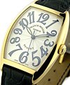 Cintre Curvex - 2852 -  Men's Smallest Size Yellow Gold on Strap with Silver Dial