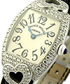 Lady's Small  2250 Cintre Curvex Coeur White Gold with Diamond Case