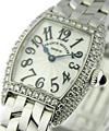 Lady's WG Large Size  Long Island on Strap Factory Diamond Case - Pink Dial