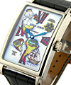  Much More with America  Map Enamel Dial White Gold - Large Size on Strap 