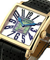 Golden Square 37mm  Rose Gold on Strap with MOP Dial