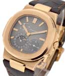 Nautilus Moonphase 5712R in Rose Gold Brown Alligator Leather Strap with Black-Brown Dial