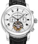 Jules Audemars Tourbillon Chronograph in White Gold on Black Crocodile Leather Strap with White Guilloche Dial