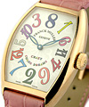 Men's 5850 Size Crazy Hours Rose Gold with Silver Dial on Pink Strap