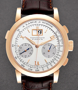 Datograph Flyback Chronograph in Rose Gold on Brown Alligator Leather Strap with Silver 