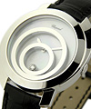 Happy Spirit in White Gold  on Black Crocodile Leather Strap with Mother of Pearl Dial