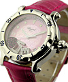 Happy Sport Happy Hearts in Steel on Pink Leather Strap with Pink Mother of Pearl Dial
