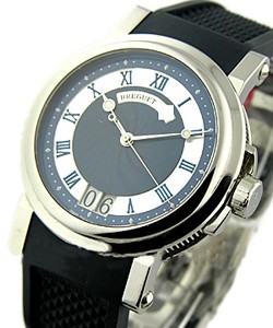 Marine Big Date 39.5mm Automatic in Steel on Black Rubber Strap with Blue Dial