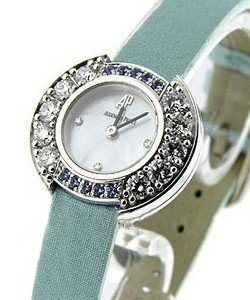 Ladies Quartz in White Gold with Diamond Bezel on Strap with MOP Diamond Dial