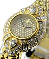 Round - Boutique Item -in Yellow Gold with Diamonds Bezel & Lugs on Yellow Gold Bracelet with Pave Diamonds Dial
