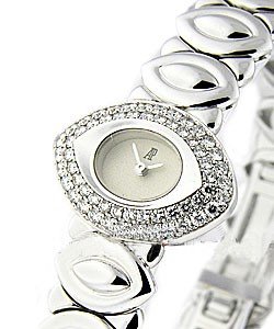 Ellipse - Boutique Item 21.7mm in White Gold with Diamonds Bezel on WG Bracelet with Off-White Dial