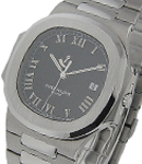 Jumbo Nautilus with Power Reserve  in Steel on Steel Braclet with Black Dial