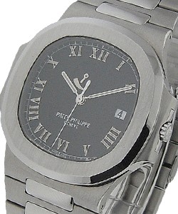 Jumbo Nautilus with Power Reserve  in Steel on Steel Braclet with Black Dial