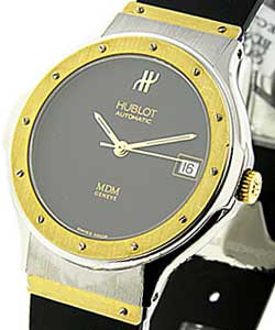 Classic 36mm in 2-Tone on Black Rubber Strap with Black Dial