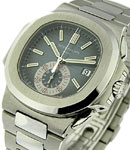 Nautilus 5980/1A Chronograph in Steel on Steel Bracelet with Blue Grey Dial