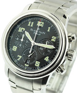 Leman Flyback Chronograph in Steel on Steel Bracelet with Black Dial