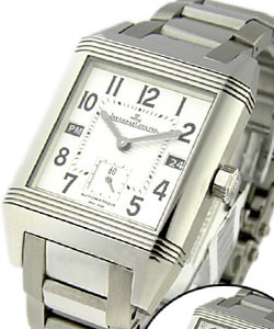 Reverso Squadra Hometime Steel on Bracelet with Silver Dial