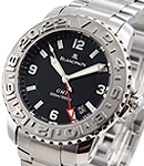 Fifty Fathoms GMT   in Steel on Stainless Steel Bracelet with Black Dial