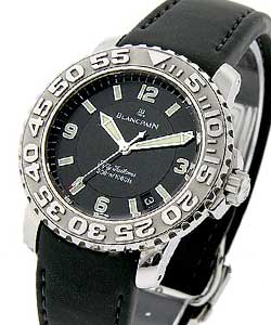 Fifty Fathoms Divers 40.5mm Automatic in Steel on Black Rubber Strap with Black Dial