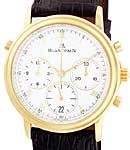 Villeret Split Second Chronograph in Yellow Gold on Black Crocodile Leather Strap with White Dial
