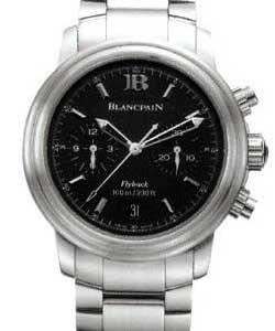 Leman Flyback Chronograph 38mm Automatic in Steel on Stainless Steel Bracelet with Black Dial