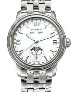 Leman Villeret Moonphase & Complete Calendar 38mm Automatic in Steel on Stainless Steel Bracelet with White Dial