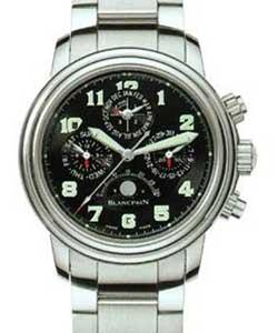 Leman Flyback Perpetual Calendar 38mm Automatic in Steel on Steel Bracelet with Black Arabic Dial