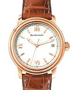 Leman 38mm Automatic in Rose Gold on Brown Crocodile Leather Strap with Silver Opaline Dial