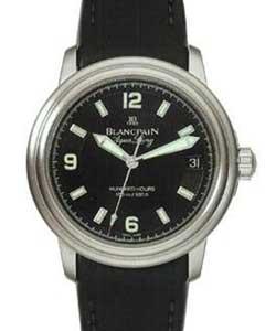 Leman Ultra Slim Aqua Lung 38mm Automatic in Steel on Black Rubberized Calfskin Lining Strap with Black Dial