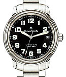 Leman Ultra Slim in Stainless Steel  on Stainless Steel Bracelet with Black Dial