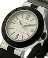 Diagono 38mm Automatic in Aluminum with Black Rubber Bezel on Black Rubber Strap with Silver Dial