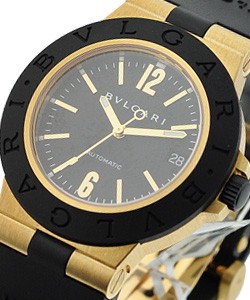 Diagono 38mm Automatic Yellow Gold on Rubber Strap - Rubber Bezel - Black Dial