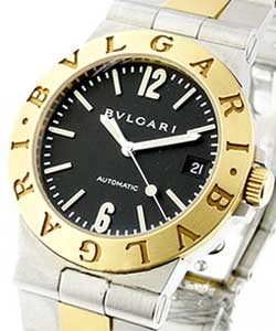 Diagono 38mm Automatic 2-Tone on Bracelet with Black Dial 