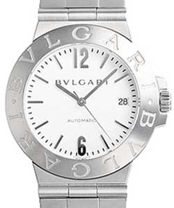 Diagono Mens 38mm Automatic in Steel on Steel Bracelet with White Dial