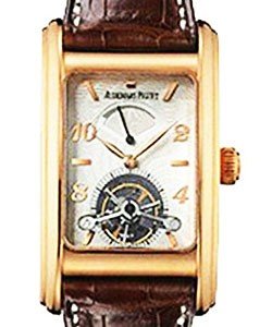 Edward Piguet Tourbillon Power Reserve in Rose Gold on Brown Leather Strap with White Dia