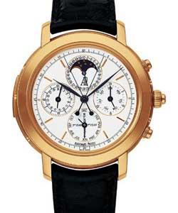 Jules Audemars Grande Complication in Rose Gold on Black Leather Strap with White Stick Dial