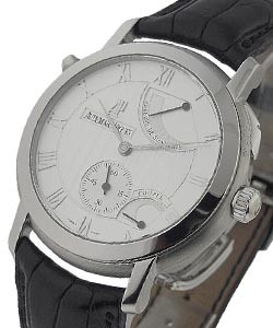 Jules Audemars Grande Sonnerie Carillon Dynamographe in Platinum on Black Crocodile Leather Strap with White Dial