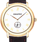 Jules Audemars Grande Complication in Yellow Gold on Crocodile Leather Strap with White Dial