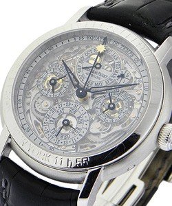 Equation of Time Perpetual Calendar Skeleton in Patinum on Black Leather Strap with Skeleton Dial - New York Edition