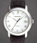Jules Audemars Automatic White Gold on Strap with White Roman Dial