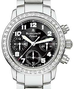 Leman Flyback Chronograph Automatic in Steel Steel on Bracelet with Diamond Bezel