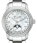 Leman Moonphase & Complete Calendar 33.5mm Automatic in Steel on Stainless Steel Bracelet with MOP Diamonds Dial