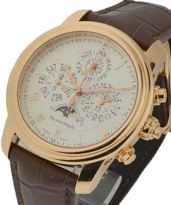 La Brasus Split Second Perpetual Chronograph 42mm Automatic in Rose Gold on Crocodile Leather Strap with White Dial