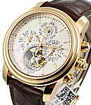 Le Brassus Tourbillon Perpetual Rattrapante Chronograph 42mm Rose Gold on Brown Crocodile Leather Strap with Silver Dial