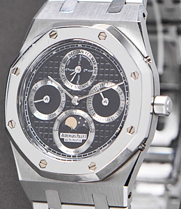 Royal Oak Perpetual Calendar Steel with Platinum Bezel on Steel Bracelet with Black Dial - Piece Number 69